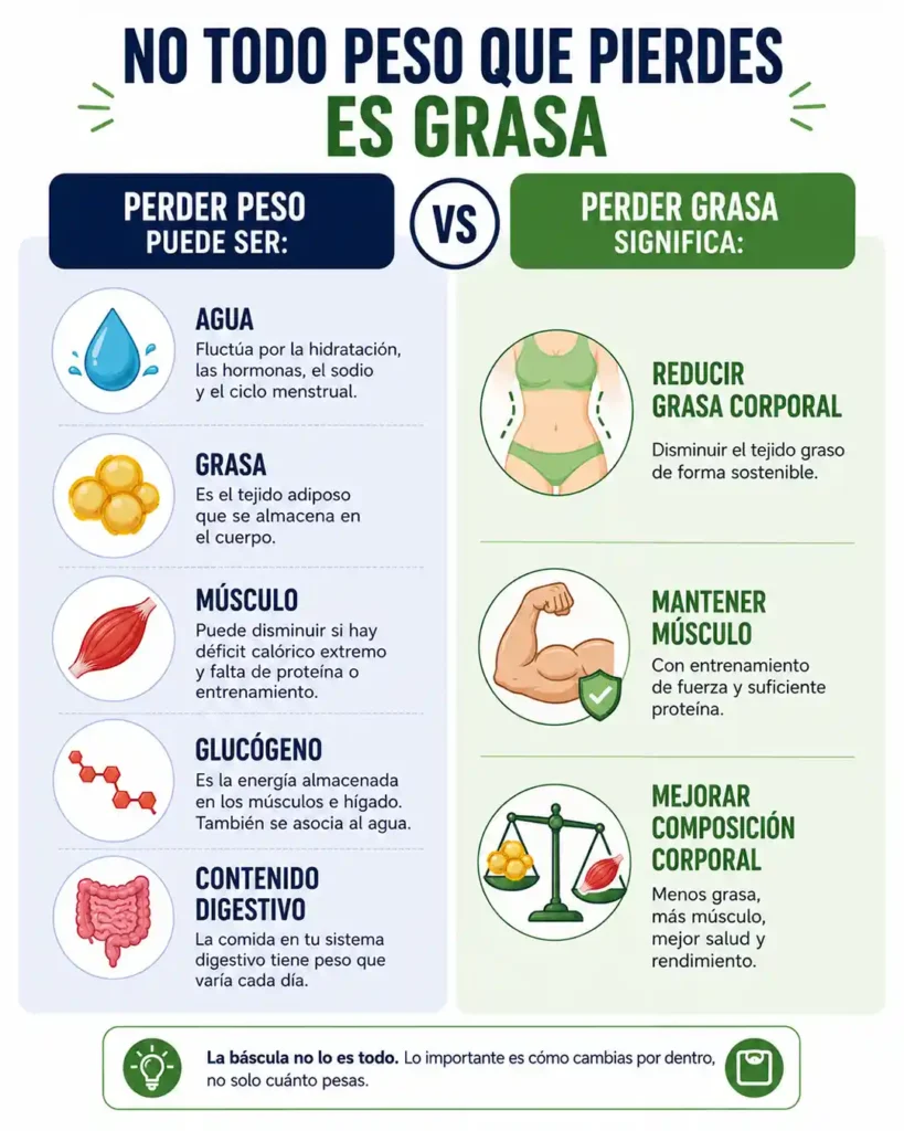 Diferencia entre bajar de peso y perder grasa corporal