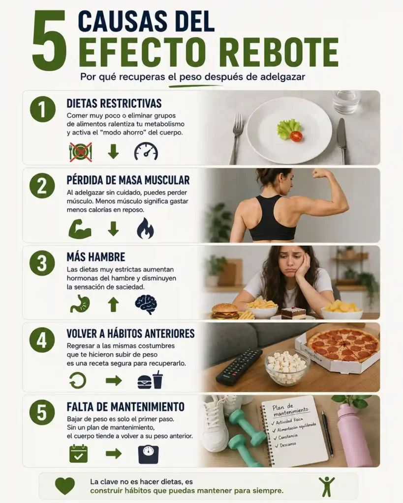 Causas del efecto rebote después de una dieta restrictiva