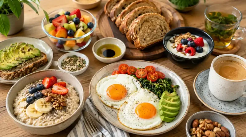 Desayunos saludables fáciles y saciantes con huevo yogur avena fruta y comida real