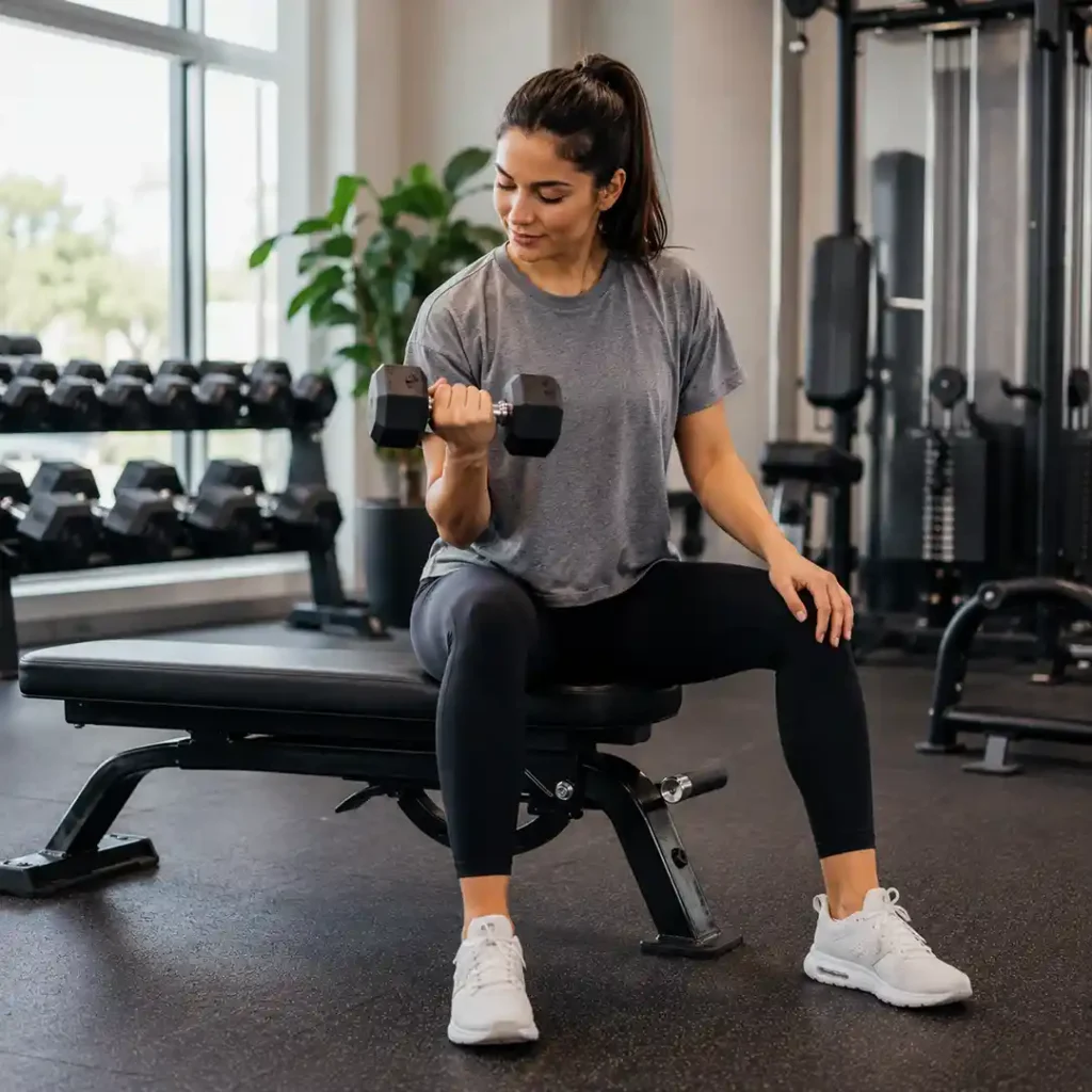 Ejercicio físico para ganar fuerza y masa muscular con pesas y entrenamiento progresivo