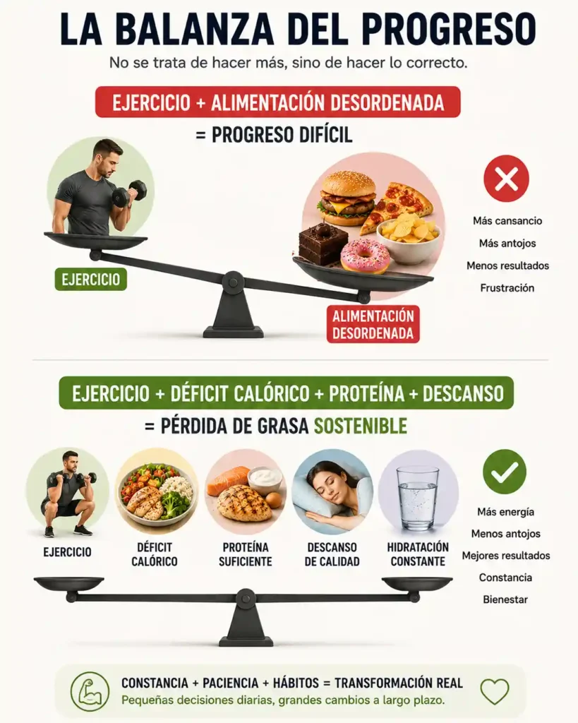 Ejercicio y alimentación para bajar de peso de forma saludable