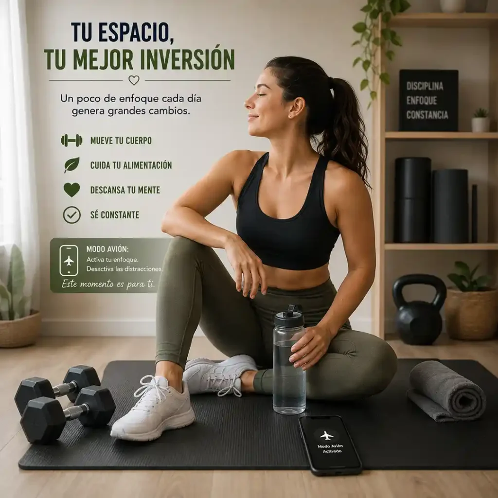 Ejercicios en casa con estructura espacio definido rutina escrita y constancia