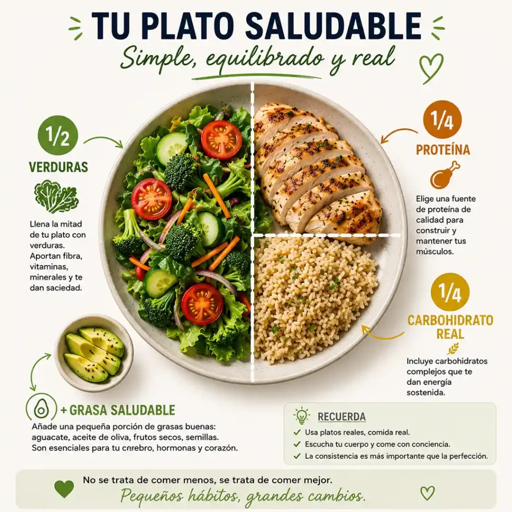 Método del plato saludable para comer sano sin contar calorías