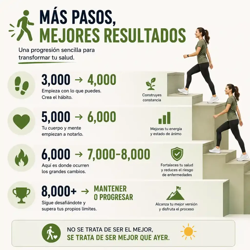 Cuántos pasos caminar al día para bajar de peso