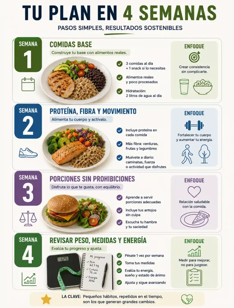 Plan de 4 semanas para evitar el efecto rebote después de bajar de peso