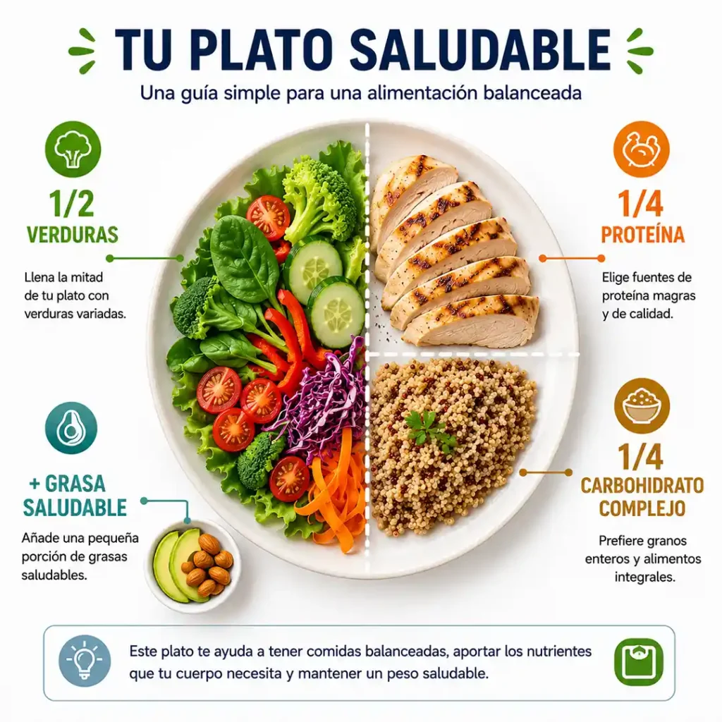 Ejemplo de plato saludable para bajar de peso sin pasar hambre